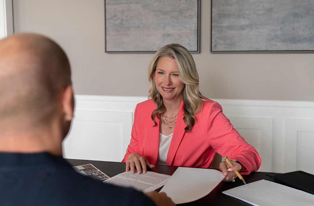 Erica Smentowski with a client